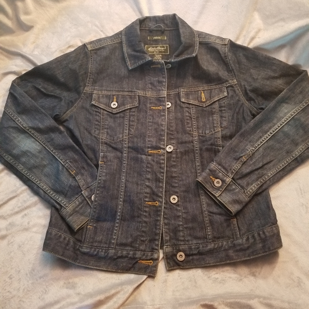 Eddie Bauer dark wash denim jacket Sz Small
